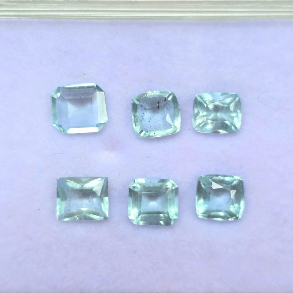 5.27 Ct Natural Aquamarine Parcel, 6 Pieces, Mixed cuts, Sri Lanka