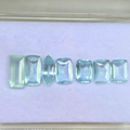 8.3 Ct Natural Aquamarine Parcel, 7 Pieces, Rectangular step cut, Sri Lanka