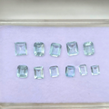 4.54 Ct Natural Aquamarine Parcel, 12 Pieces, Square/rectangular step cut, Sri Lanka
