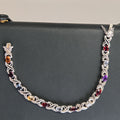HB0003 Multi Gemstone Bracelet 925 Silver Sri Lanka Jewelry