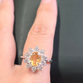 HR0005 Yellow Citrine Ring 925 Silver Sri Lanka Gemstone