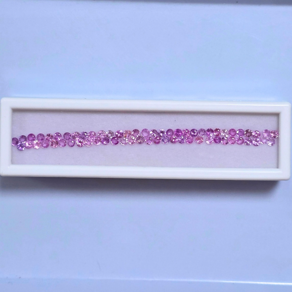 6~6.5 Ct Natural Pink Sapphire Lot, 63 Pieces, Round, Sri Lanka