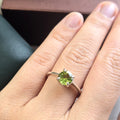 HR0006 Dainty Green Peridot Ring 925 Sterling Silver