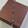 HB0004 Vibrant Multi-Gemstone Spinel Bracelet in 925 Sterling Silver (16cm)
