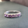 HR0009 7-Piece Amethyst Eternity Ring 925 Silver Sri Lanka Gemstone