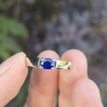RIP005 0.5ct Brilliant Blue Sapphire Platinum Ring - Size 15