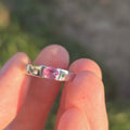 RIP003 0.5ct Pink Sapphire Platinum Ring - Romantic Blush Size 14