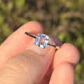 RIP001 1.1ct Colorless Sapphire Platinum Ring - Size 16 (3.07g)