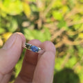RIP004 0.45ct Ceylon Blue Sapphire Platinum Ring - Size 14