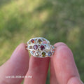HR0013 8-Piece Organic Sapphire Cluster Ring Sri Lanka Silver