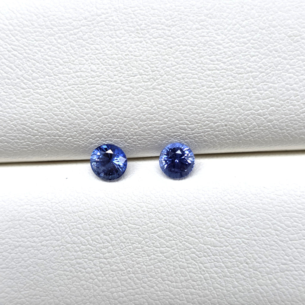 SP2601 1.5 Ct Natural Blue Sapphire Pair, Round, Sri Lanka