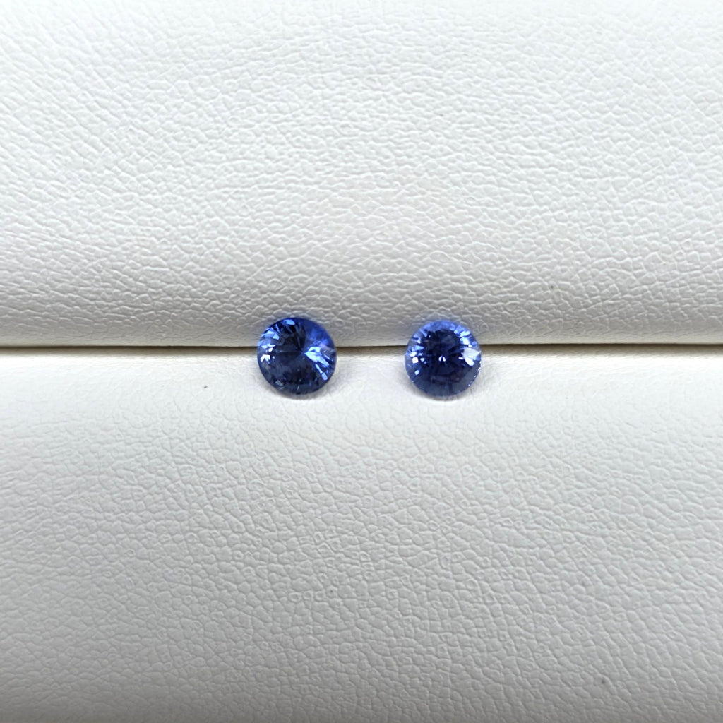 SP2601 1.5 Ct Natural Blue Sapphire Pair, Round, Sri Lanka