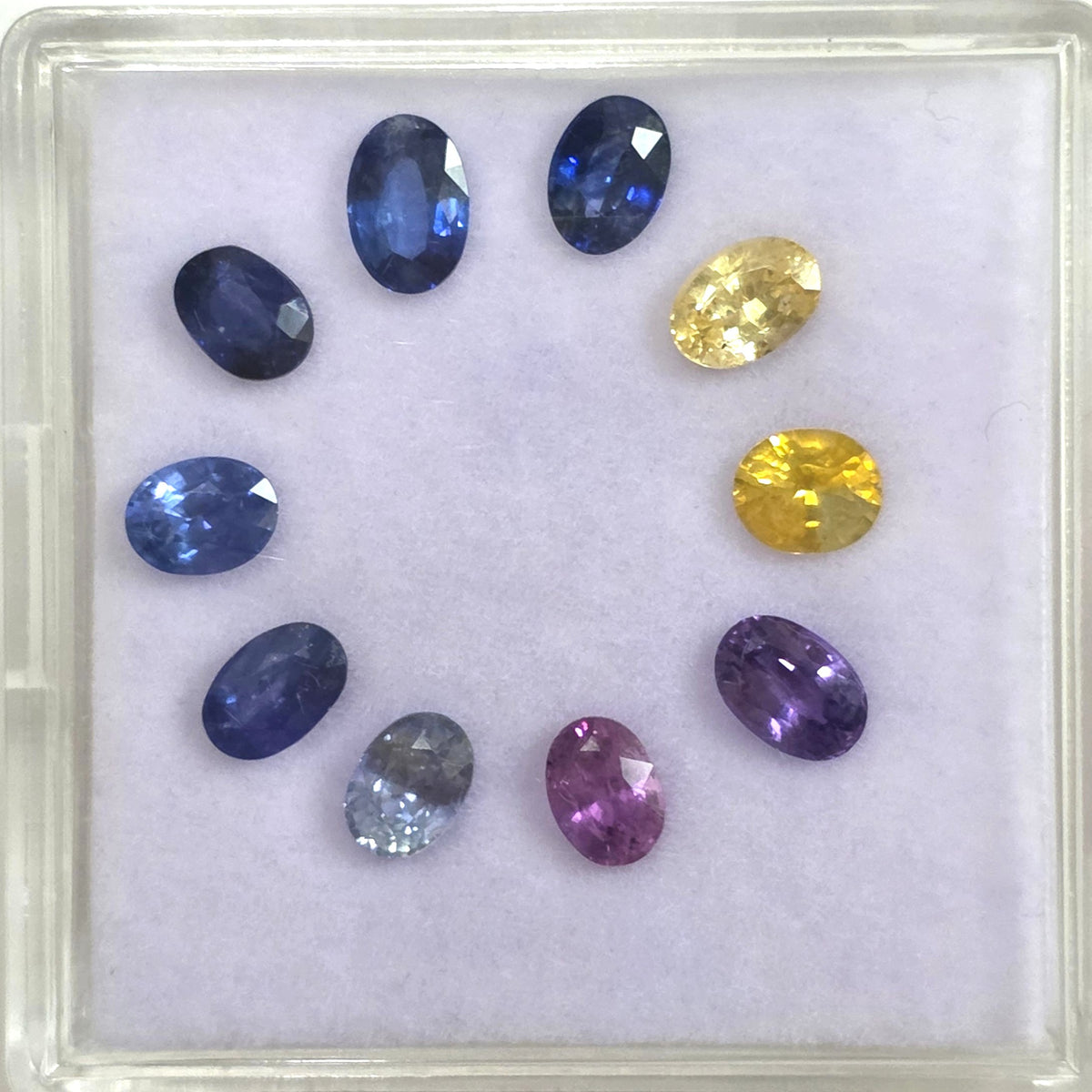 SL2602 6.9 Ct Natural Mix Color Sapphire Lot, 10 Pcs, Sri Lanka