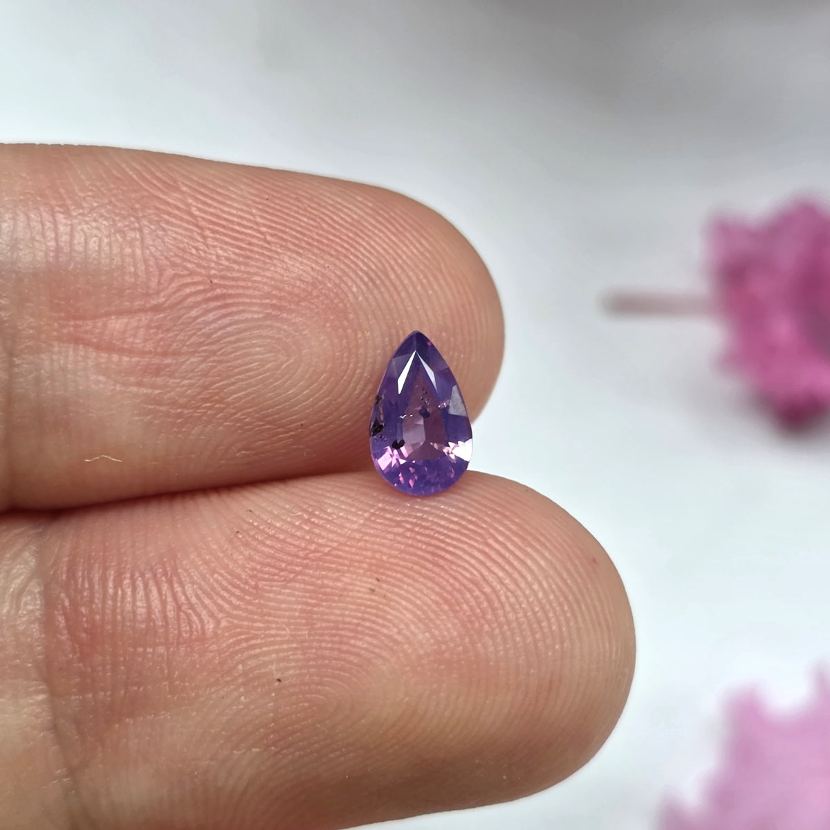 FS2614 0.84 Ct Natural Purple Sapphire, Pear Shape, Sri Lanka