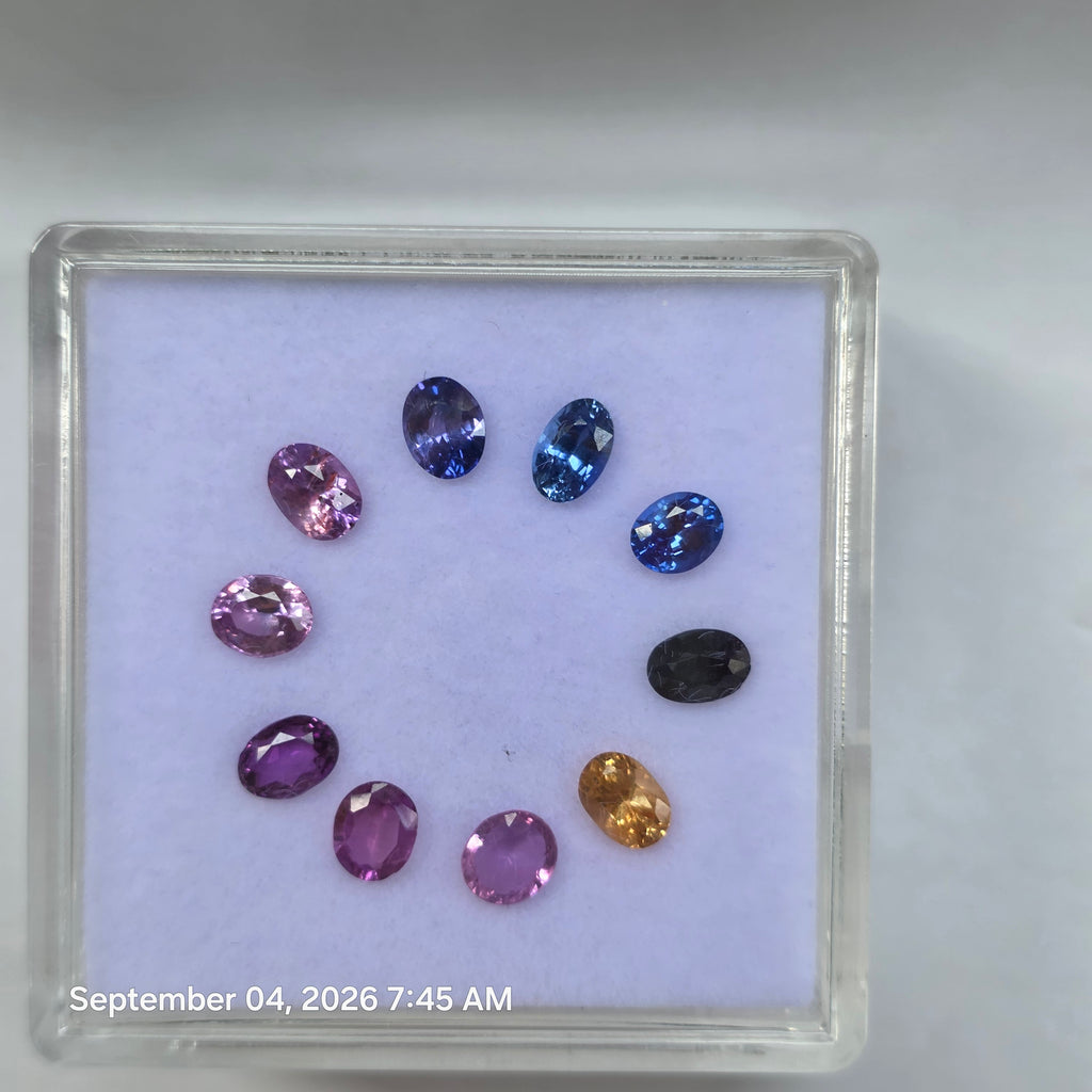 SL2604 4.5 Ct Natural Mix Color Sapphire Lot, 10 Pcs, Sri Lanka