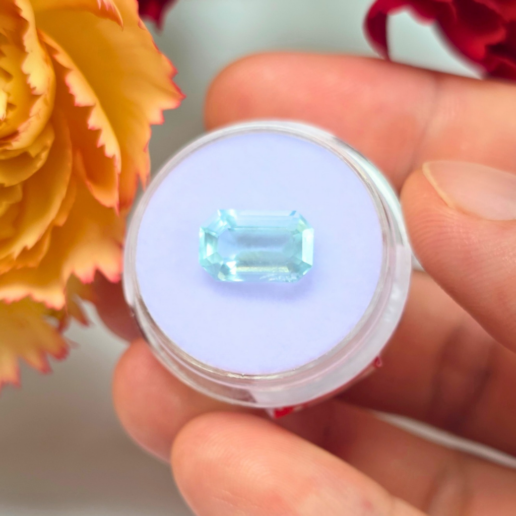 3.16 Ct Natural Aquamarine, Emerald cut, Sri Lanka