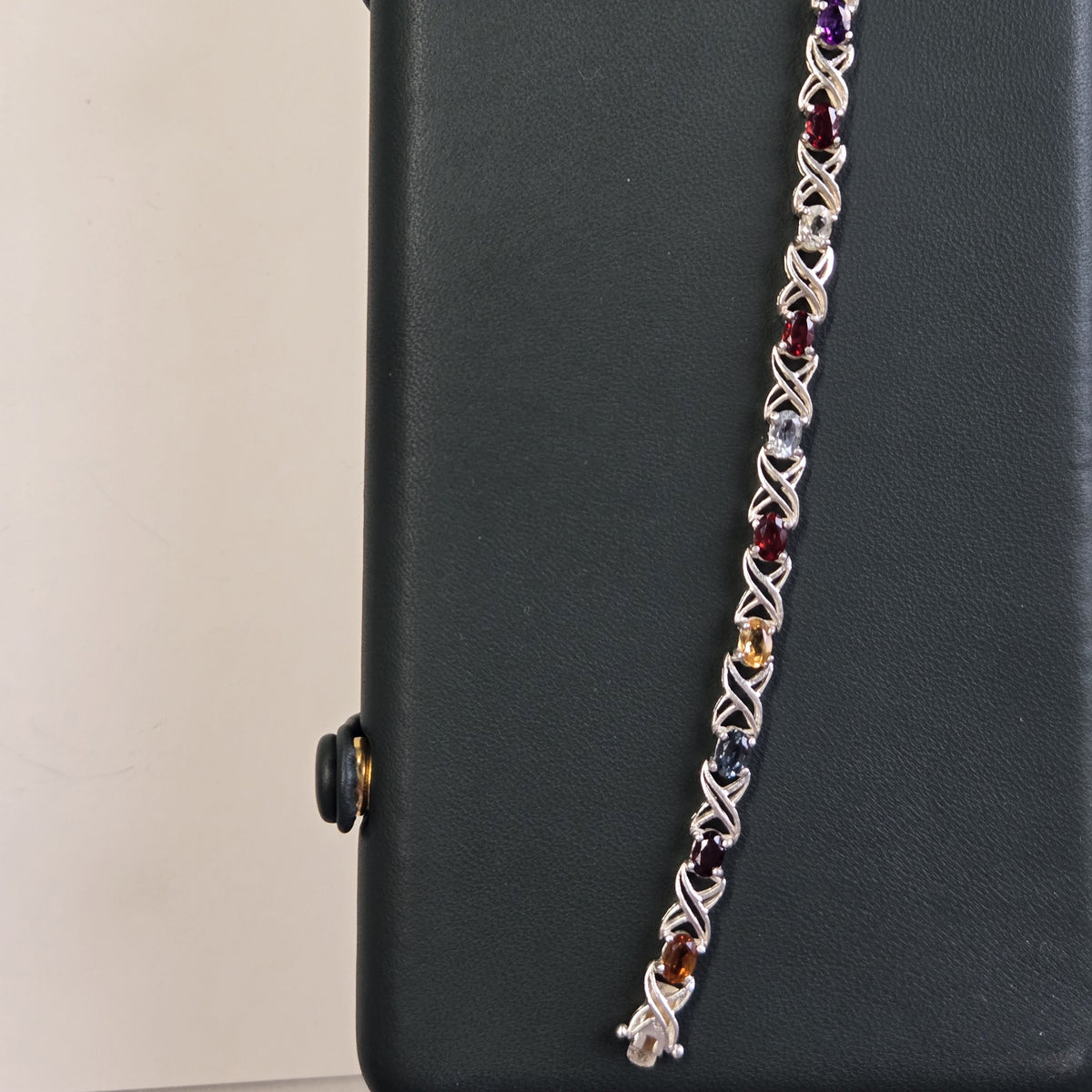 HB0003 Multi Gemstone Bracelet 925 Silver Sri Lanka Jewelry