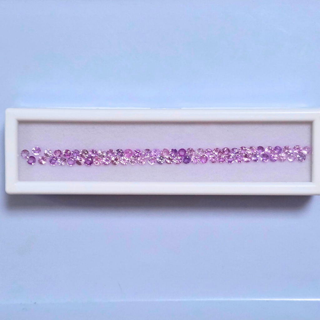 6~6.5 Ct Natural Pink Sapphire Lot, 63 Pieces, Round, Sri Lanka