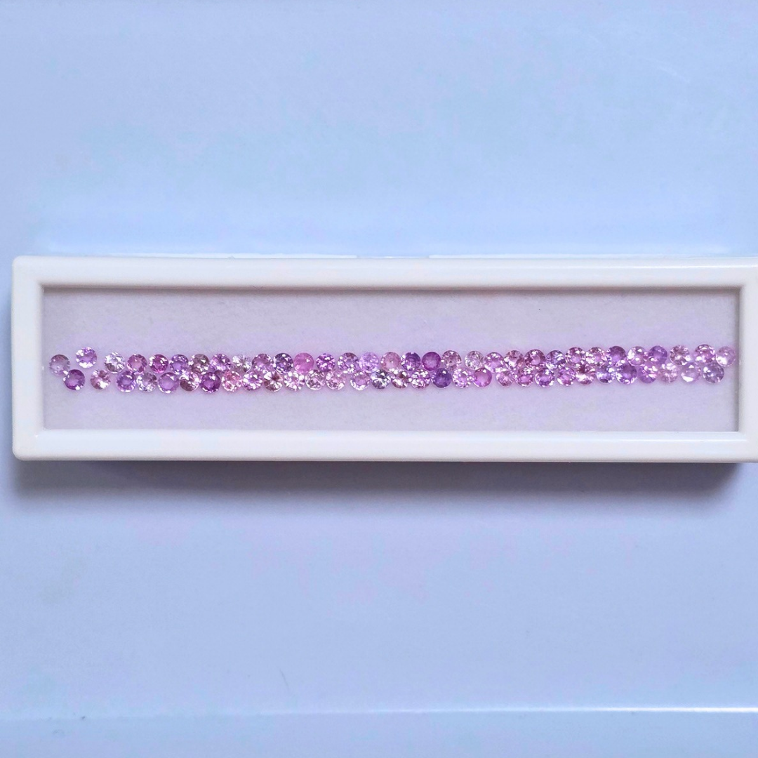 6~6.5 Ct Natural Pink Sapphire Lot, 63 Pieces, Round, Sri Lanka