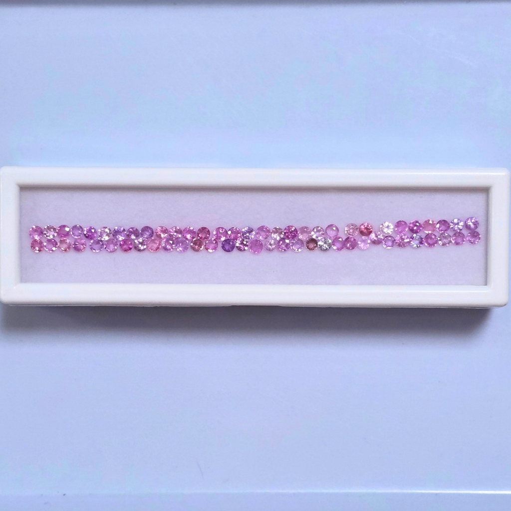 6~6.5 Ct Natural Pink Sapphire Lot, 63 Pieces, Round, Sri Lanka