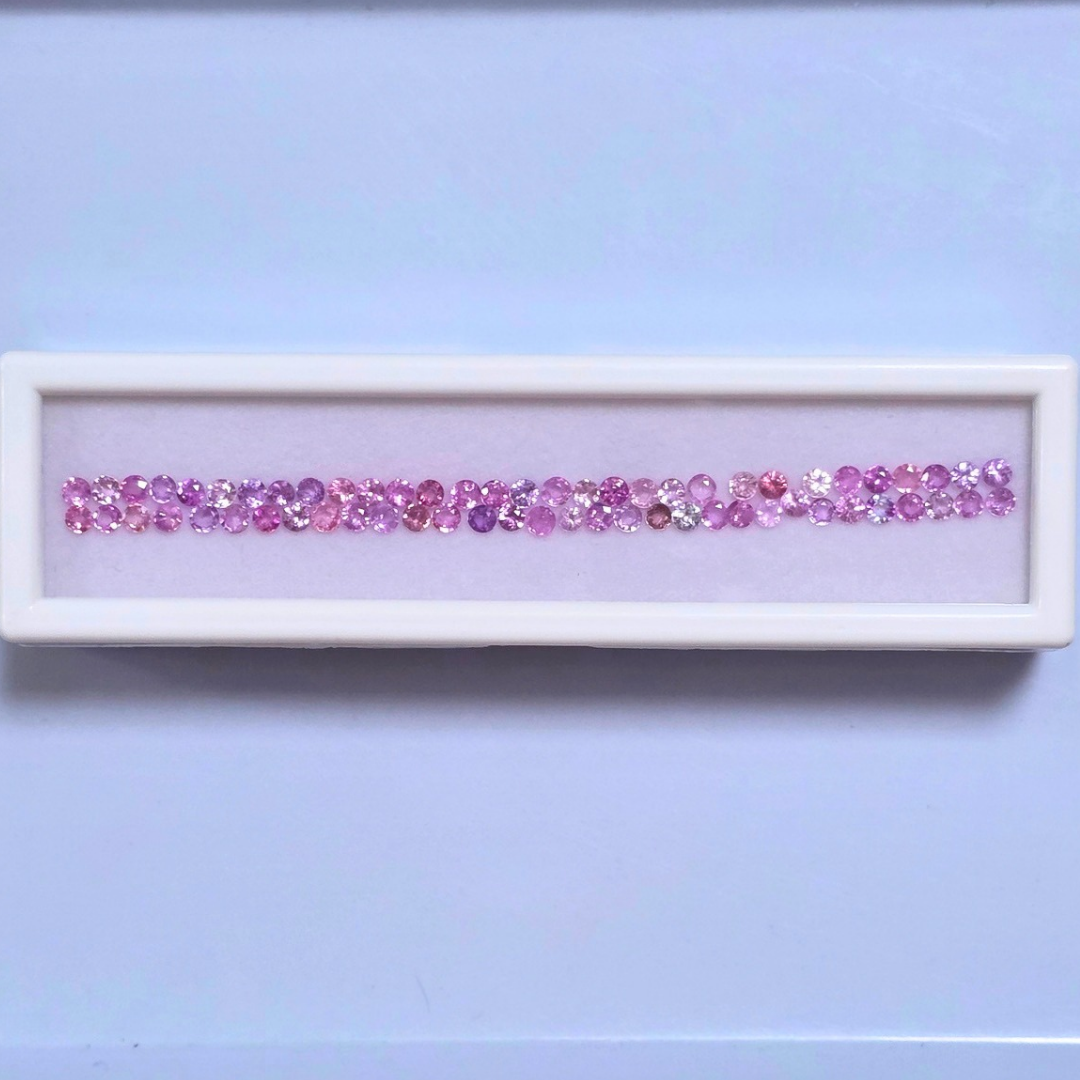 6~6.5 Ct Natural Pink Sapphire Lot, 63 Pieces, Round, Sri Lanka