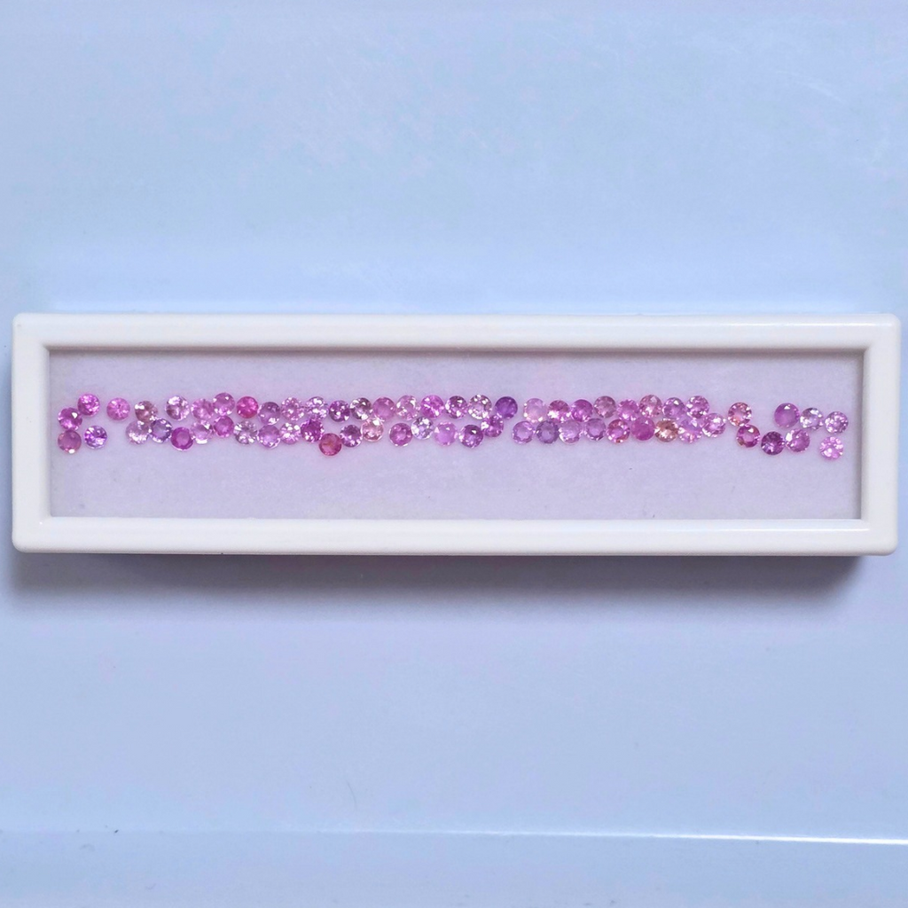 6~6.5 Ct Natural Pink Sapphire Lot, 63 Pieces, Round, Sri Lanka
