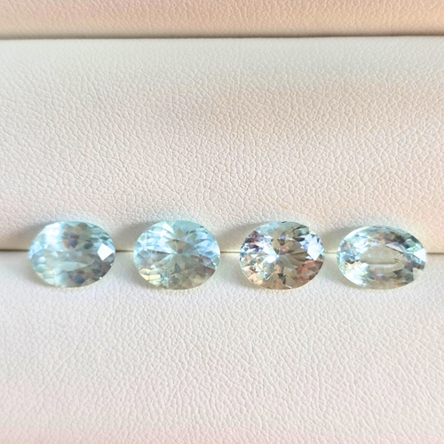 9.6 Ct Natural Aquamarine Parcel, 4 Pieces, Oval, Sri Lanka