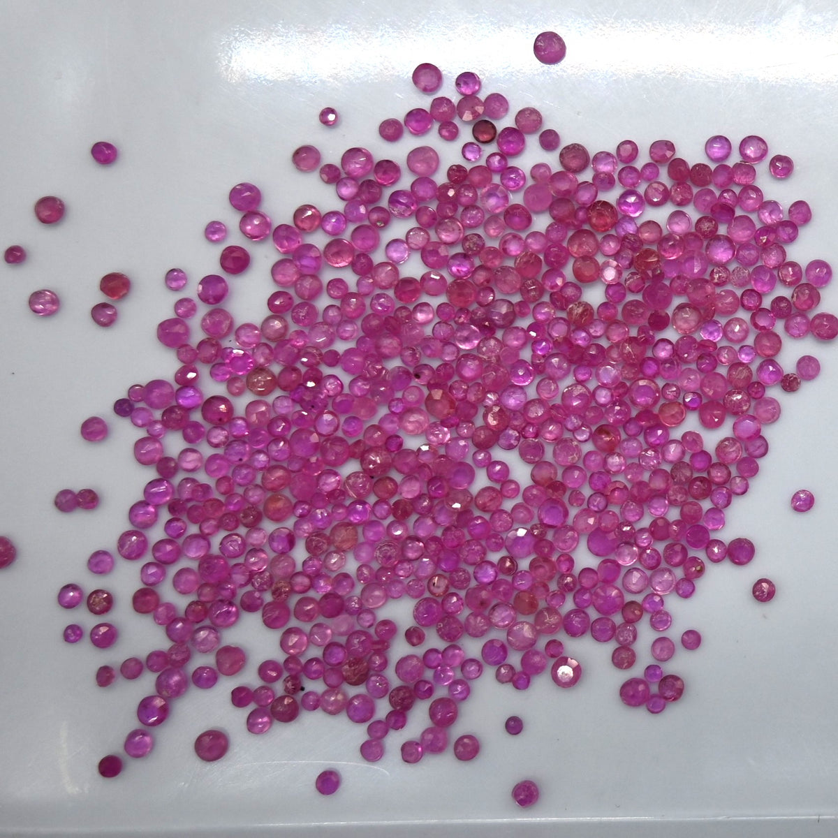 RUL002 55.65 Ct Natural Unheated Madagascar Ruby Lot, Round, 500 Pcs