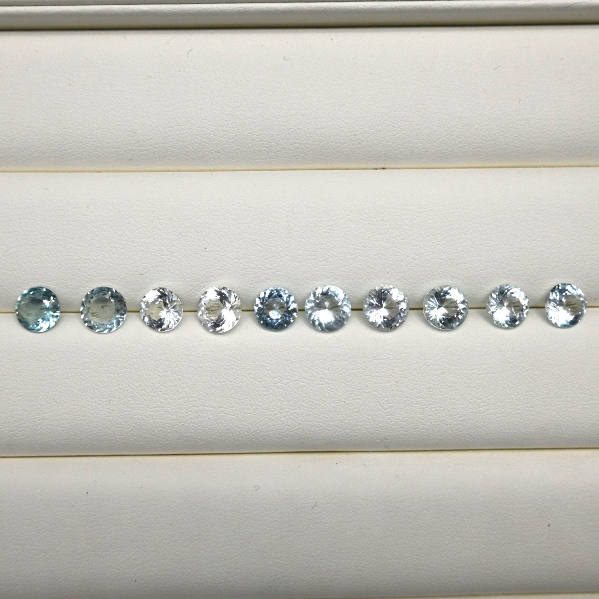 16.74 Ct Natural Aquamarine Parcel, 10 Pieces, Round, Sri Lanka