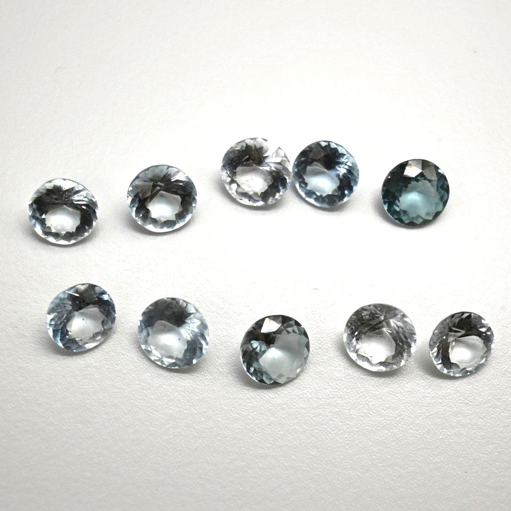16.74 Ct Natural Aquamarine Parcel, 10 Pieces, Round, Sri Lanka