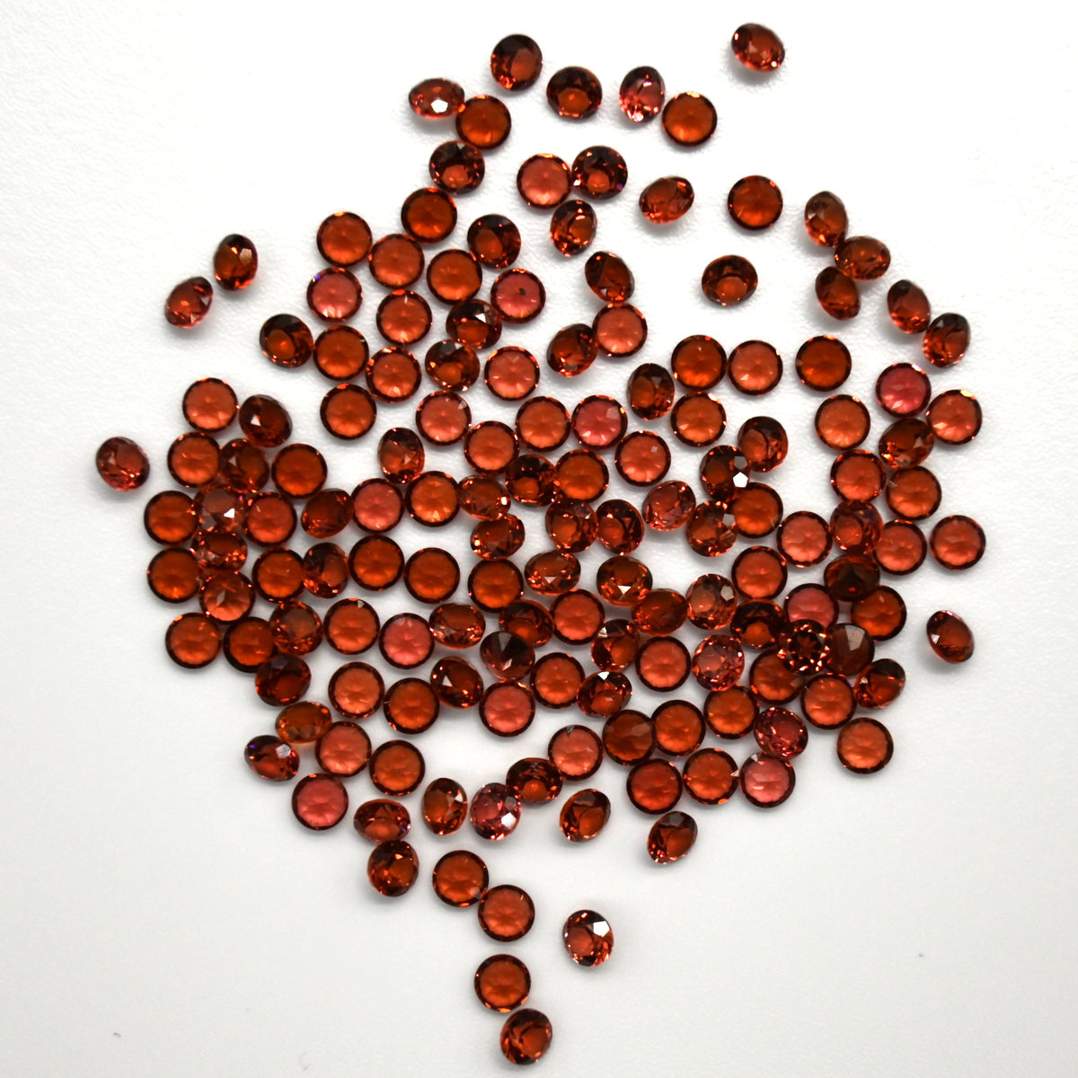 22.15 Ct Natural Garnet Round Lot, 3mm, 150 Pcs, Sri Lanka