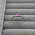 RIS008-14 Solitaire Sapphire 11# Adjustable Sterling Silver Ring