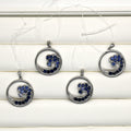 PES010~13 Sterling Silver Sapphire "Ocean Wave" Pendant