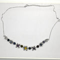 NES002~06 11-Piece Gemstone Flower Handcrafted Silver Necklace