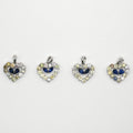 PES006~09 Sapphire Heart Shape Artisan Silver Pendant
