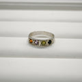 HR0011 4-Piece Linear Sapphire Ring 925 Silver Sri Lanka Gemstone