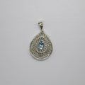 HP0002 Topaz Filigree Pendant 925 Silver Sri Lanka