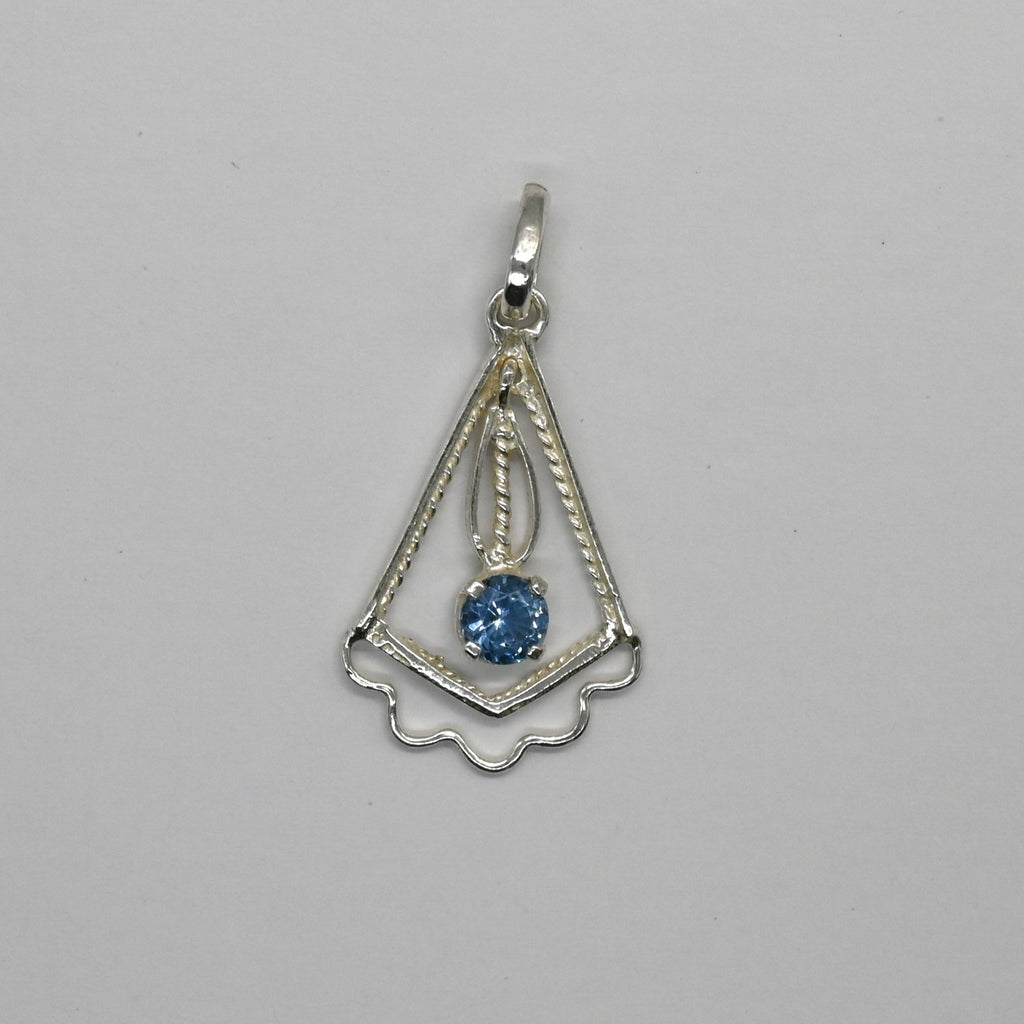 HP0001 Kinetic Blue Topaz Pendant 925 Silver Sri Lanka Gem