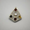 HP0004 Moonstone Shield Pendant Multi Gem Sterling Silver