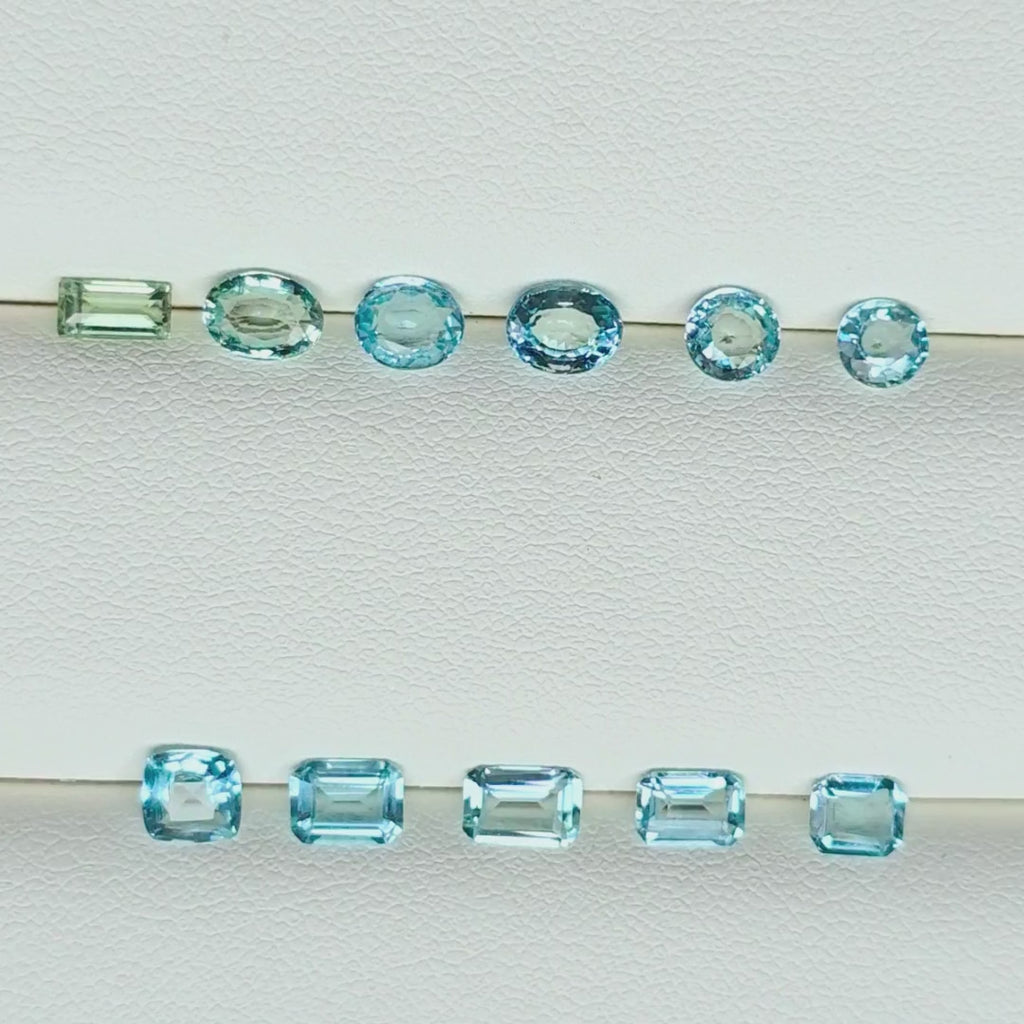 5.46 Ct Natural Aquamarine Parcel, 11 Pieces, Mixed cuts, Sri Lanka