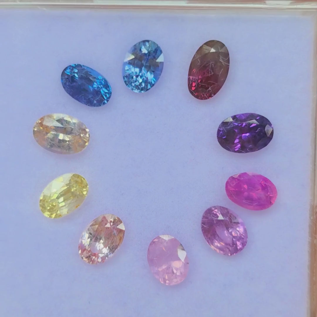 SL2603 6.00 Ct Natural Mix Color Sapphire Lot, 10 Pcs, Sri Lanka