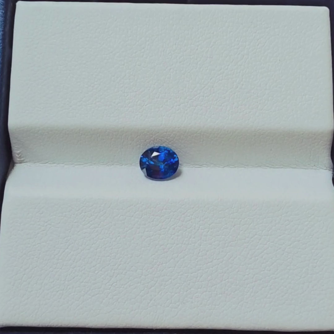 SA0005 0.98ct Deep Blue Ceylon Sapphire - Perfect Oval Faceting