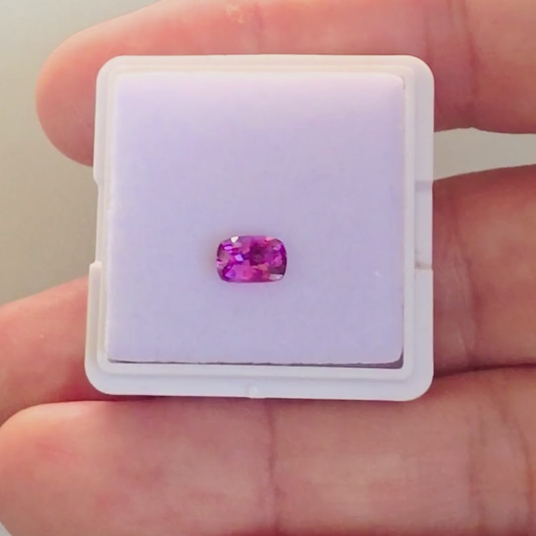 SAP005 0.59ct Hot Pink Sapphire Cushion - Vibrant Ceylon Gem