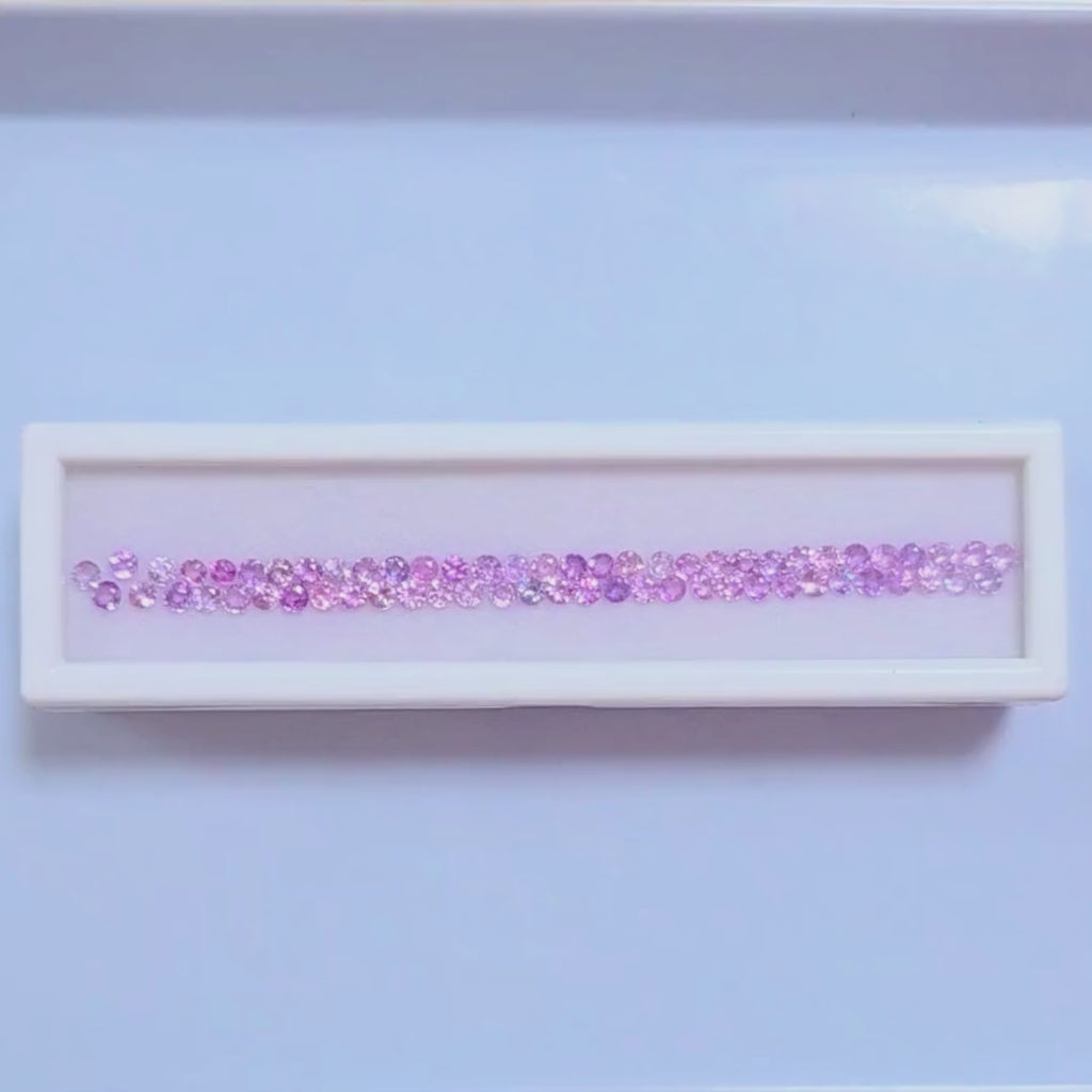 6~6.5 Ct Natural Pink Sapphire Lot, 63 Pieces, Round, Sri Lanka