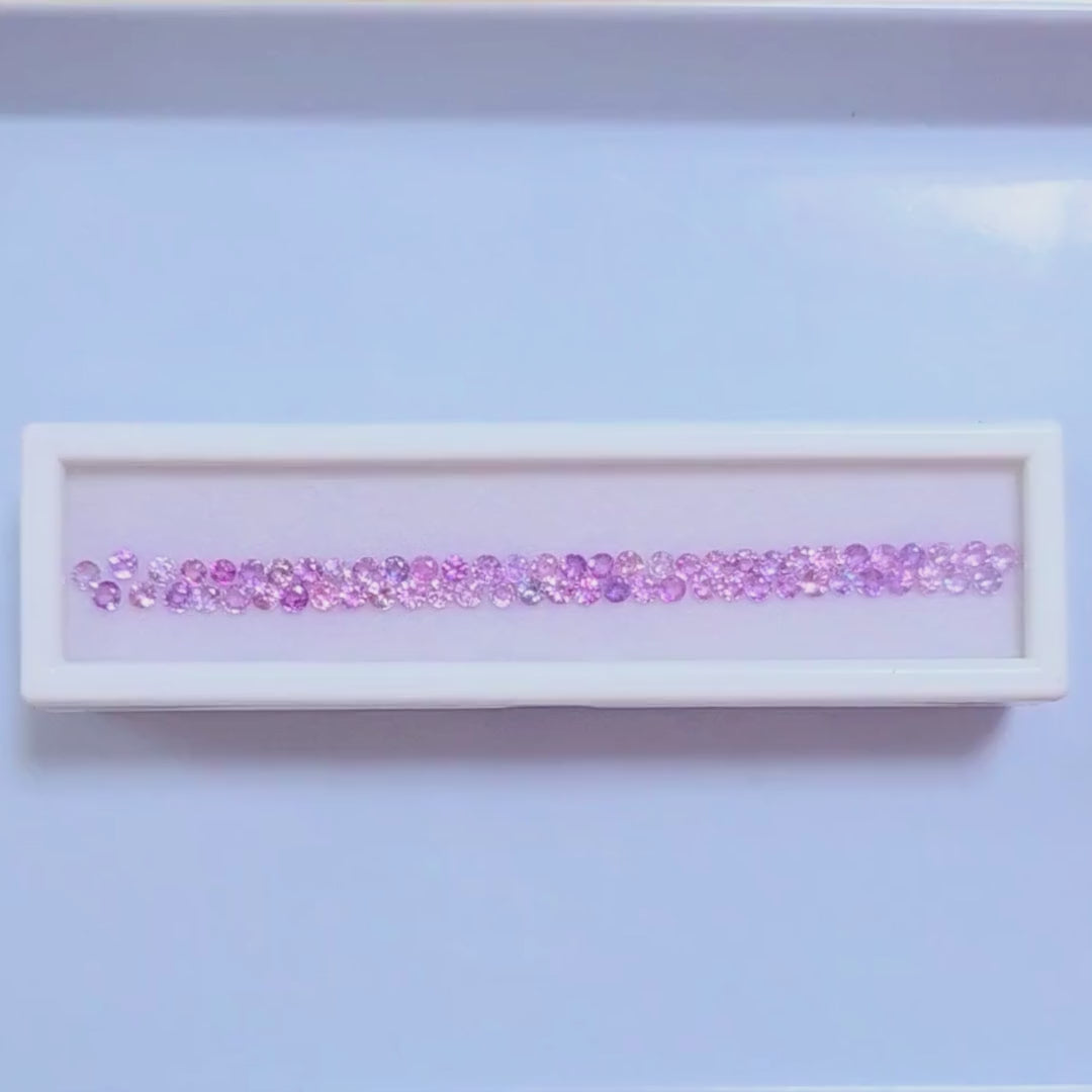 6~6.5 Ct Natural Pink Sapphire Lot, 63 Pieces, Round, Sri Lanka