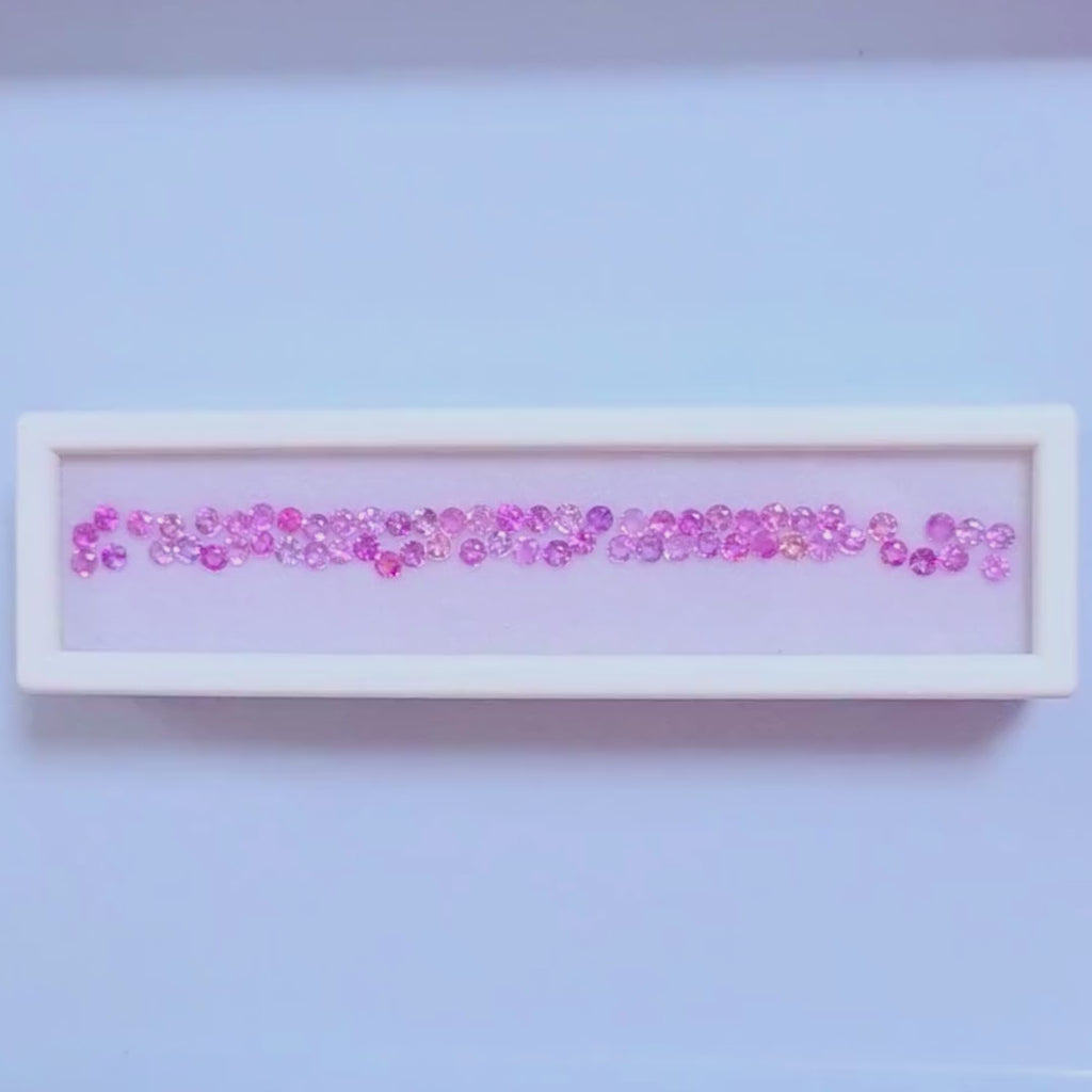 6~6.5 Ct Natural Pink Sapphire Lot, 63 Pieces, Round, Sri Lanka