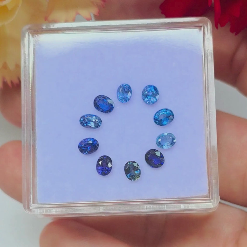 SL2606 4.5 Ct Natural Mix Color Sapphire Lot, 10 Pcs, Sri Lanka