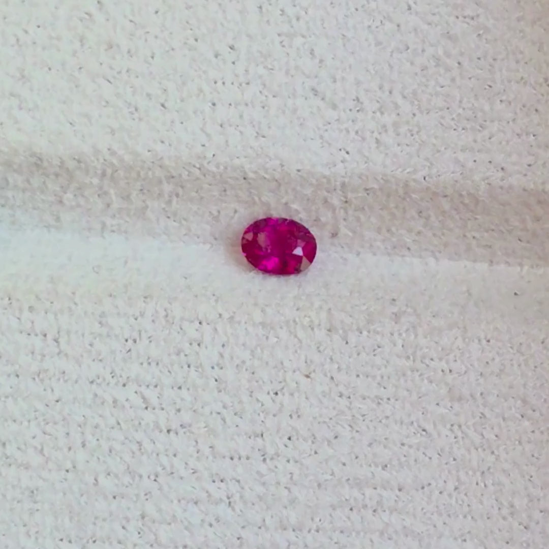 RU0001 0.6ct Vivid Red Ruby - Fiery Ceylon Oval