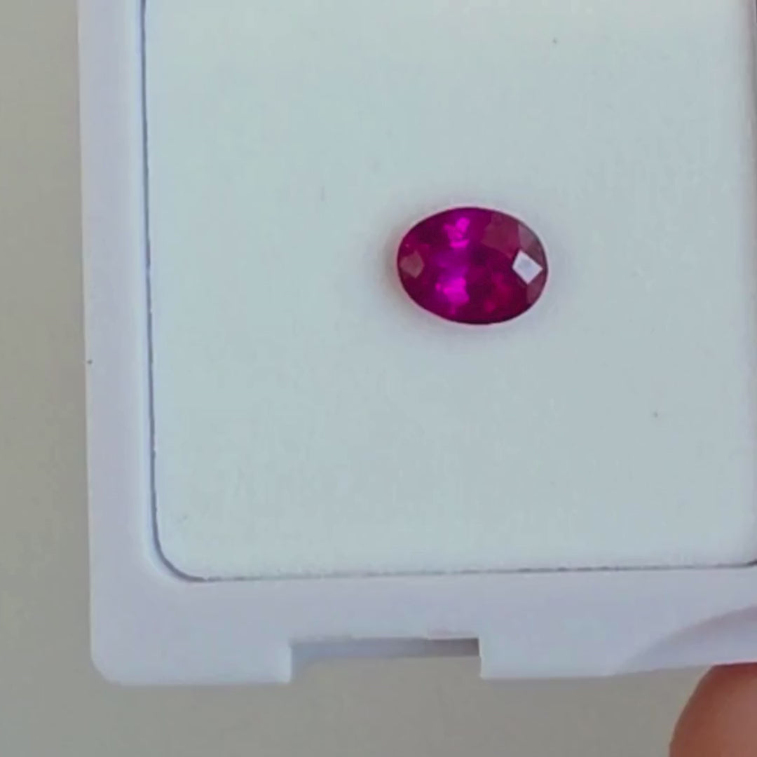 RU0002 0.42ct Vivid Red Ruby Oval - Precision Faceted