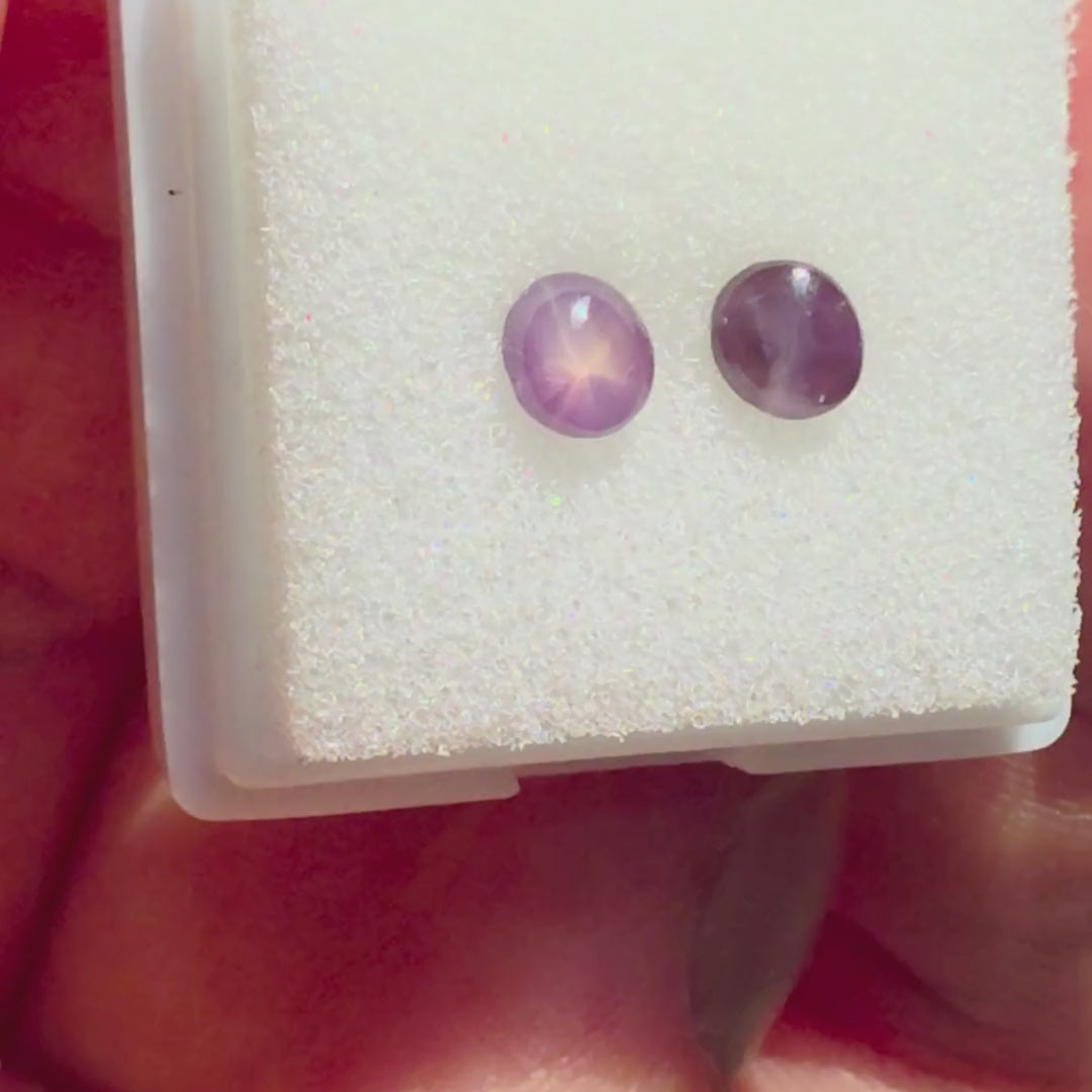 SAL005 1.27ct Star Sapphire Matched Pair - Celestial Symmetry
